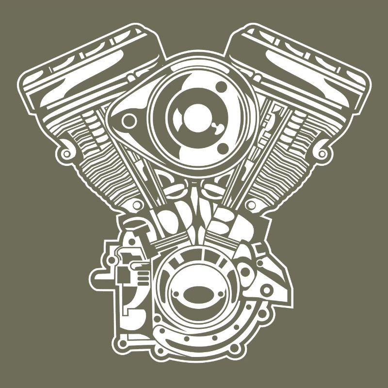 Motorrad Motor / Engine 01_weiß