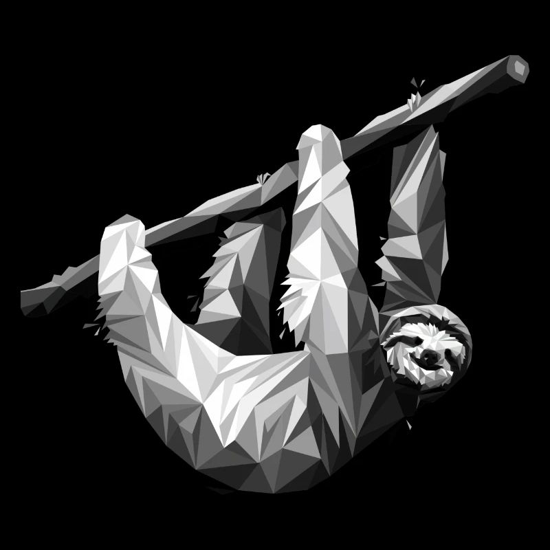 The sloth in polygonal style