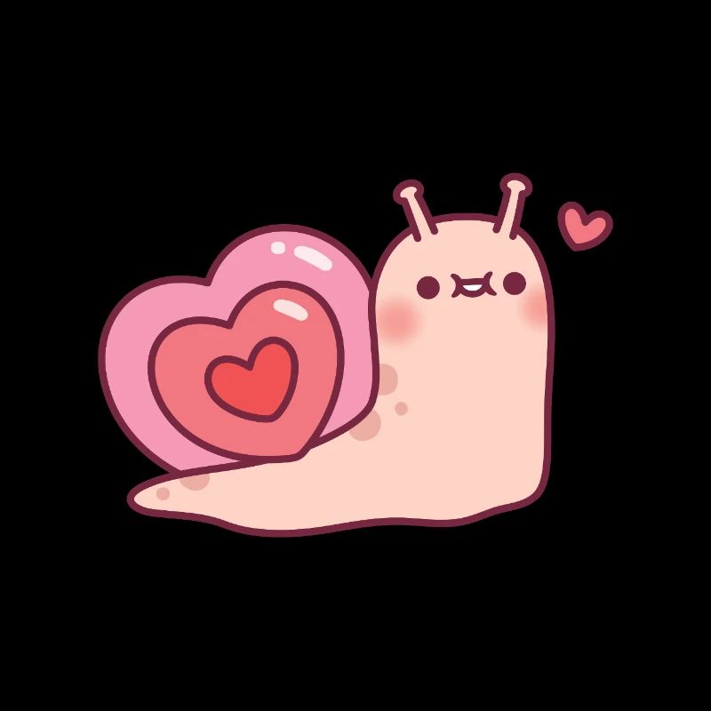 Cute Snail With Heart Shaped Shell