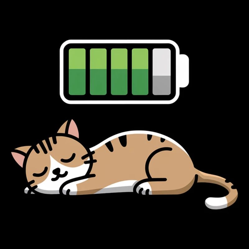 Cat Sleeping Recharging Night Bedtime