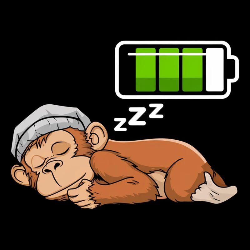Monkey Sleeping Recharging Night Bedtime