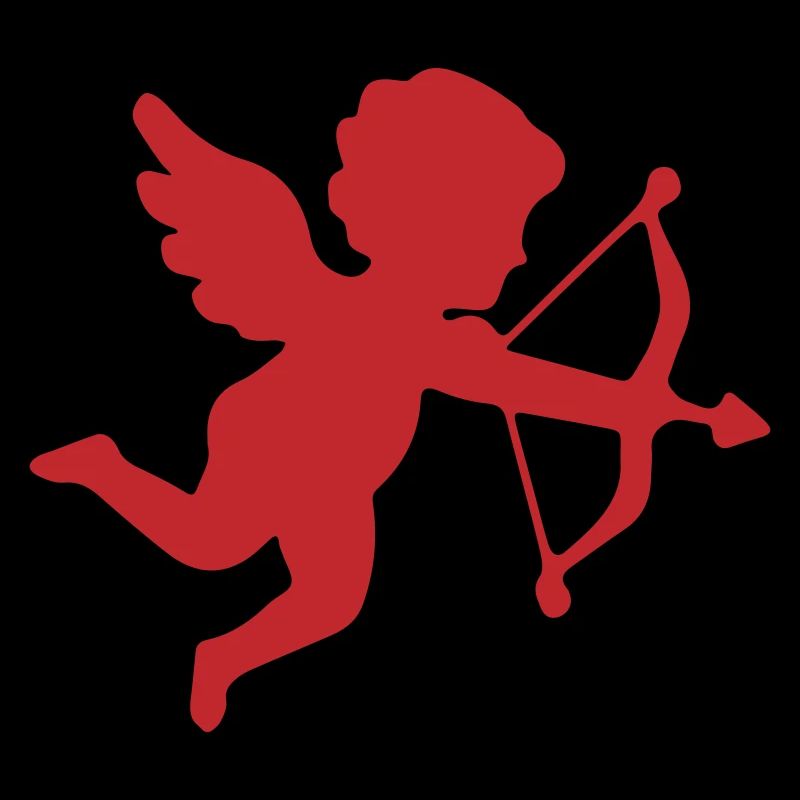 Romantic Cupid Silhouette Design