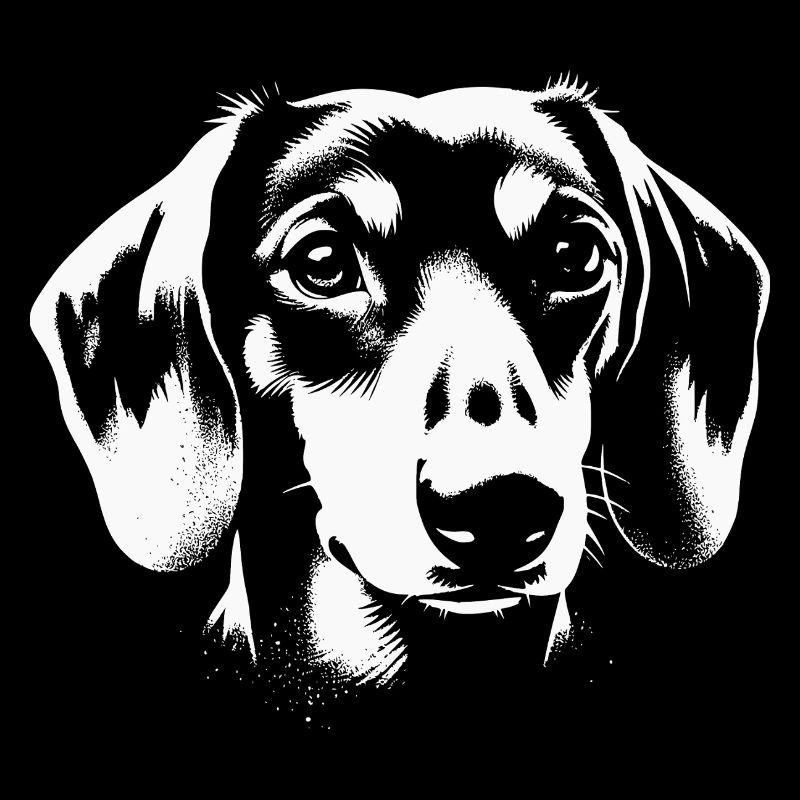 Portrait fidèle du teckel noir blanc