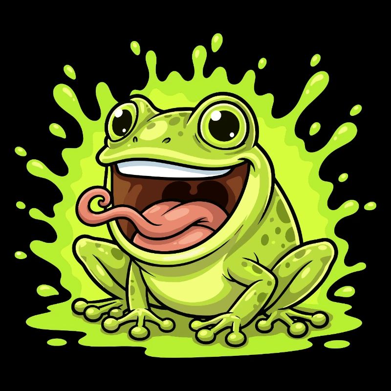Lime Frog Splash Cartoon