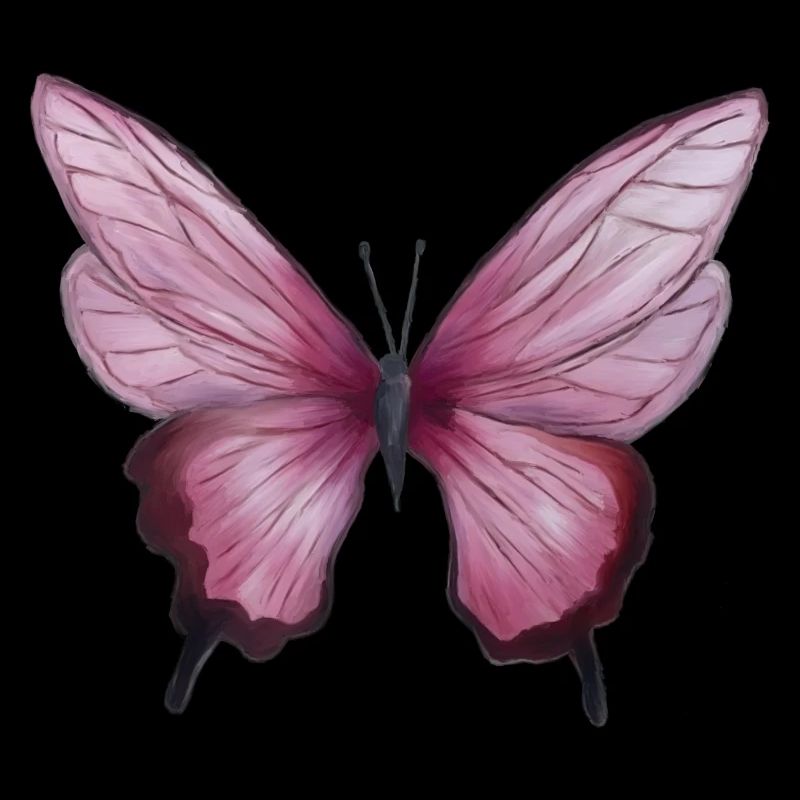 Papillon aquarelle rose tendre
