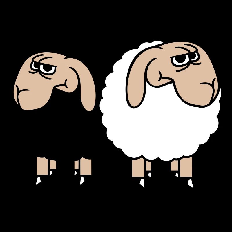 2 Schafe Gucken Skeptisch Beleidigte Freunde Team