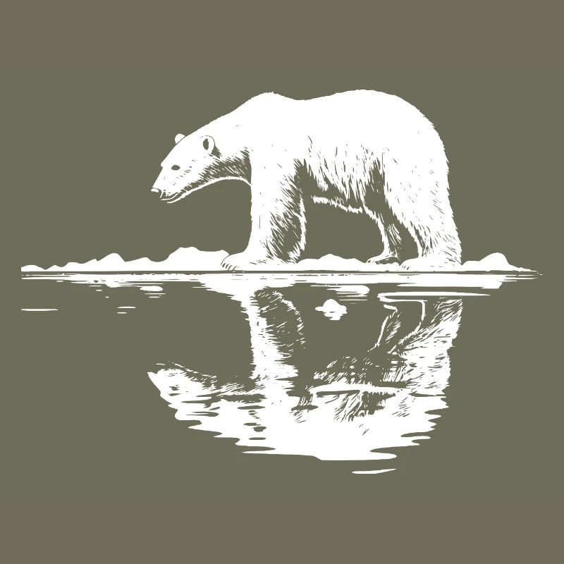 Cool Eisbär Reflektion Silhouette