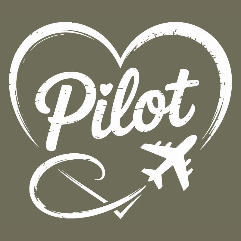 Pilot Herz Flugzeug Flugschein