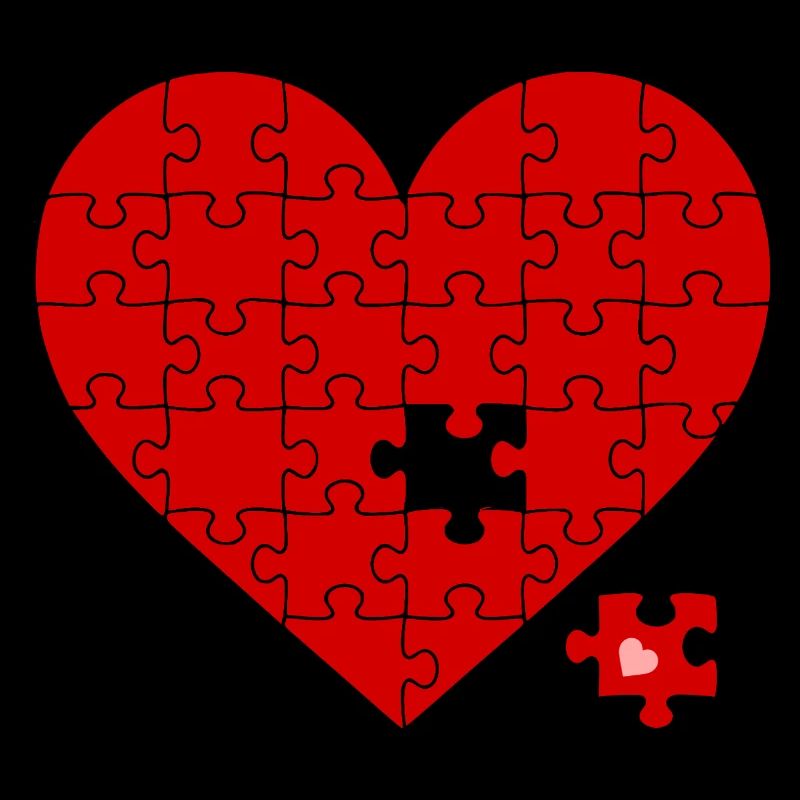 Rotes Puzzle Herz: