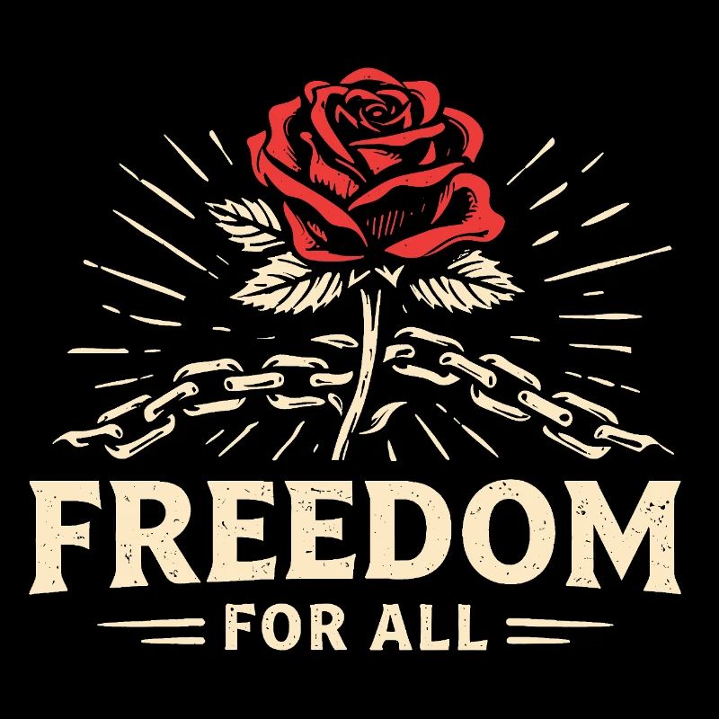 Freedom For All Protest Rose Graphic