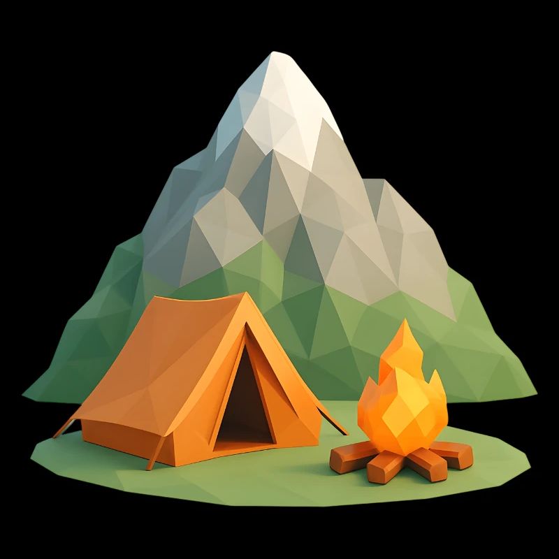 Geopolymountain Camping Scene