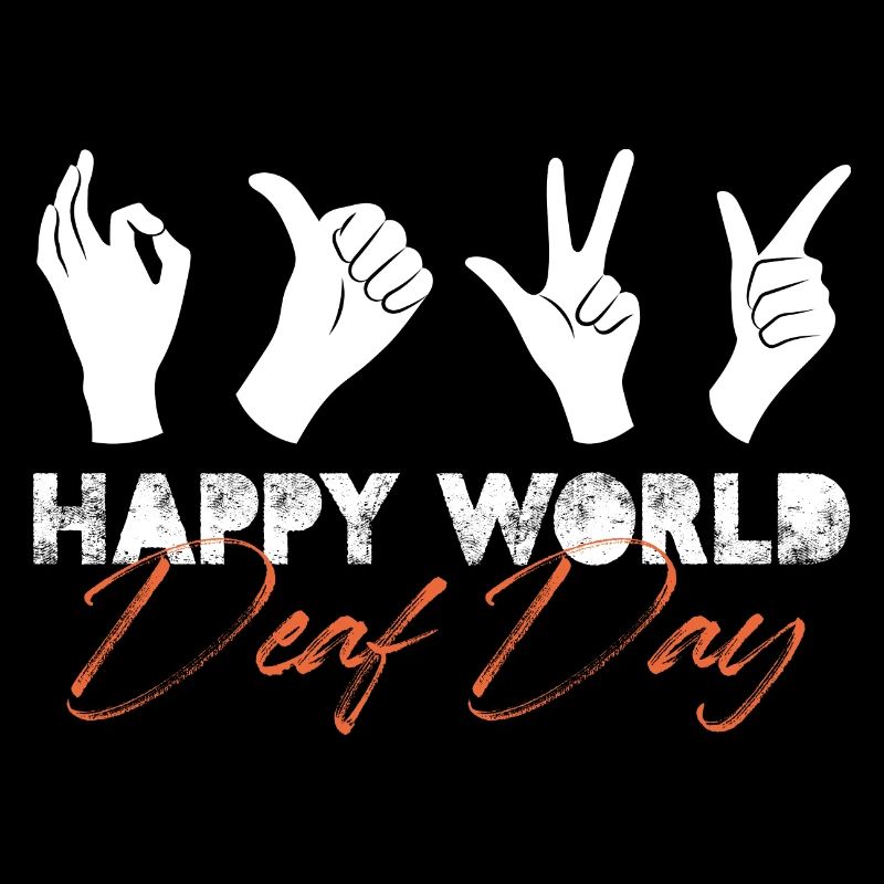 happy world deaf day Design for a sign language