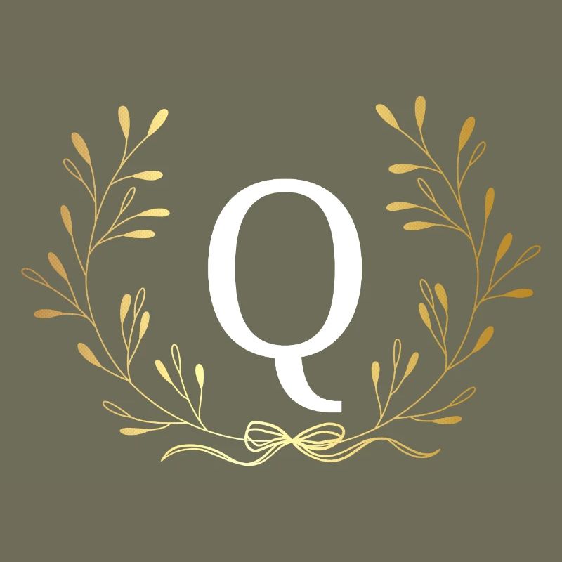 Buchstabe Q Goldene Blumenkrone