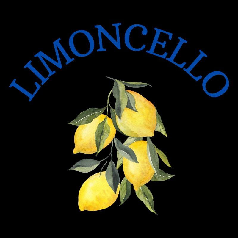 Limoncello – citrons sur une branche avec lettrage