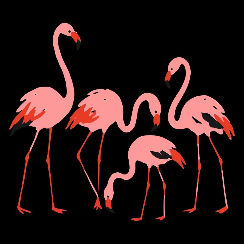 Vivid Flamingo Meadow Illustration