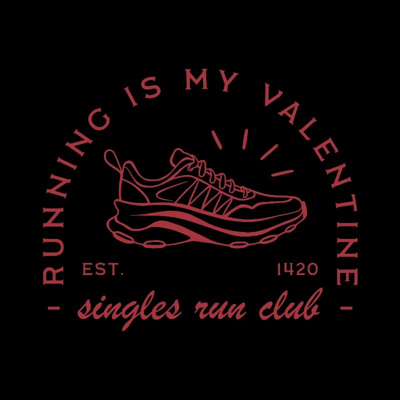 La course est mon club de course drôle pour célibataires de la Saint-Valentin