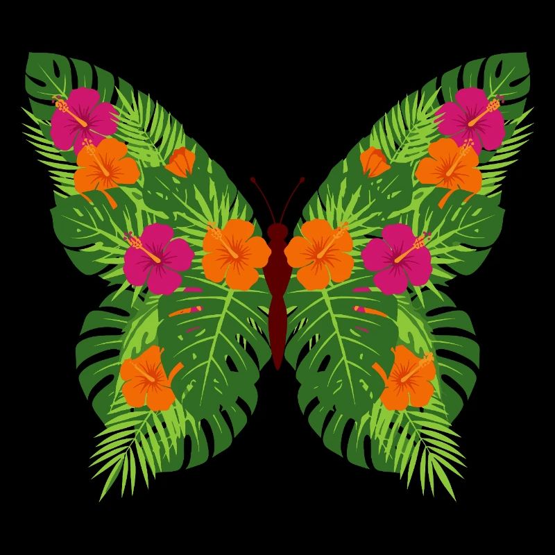 Tropischer Schmetterling aus Blättern