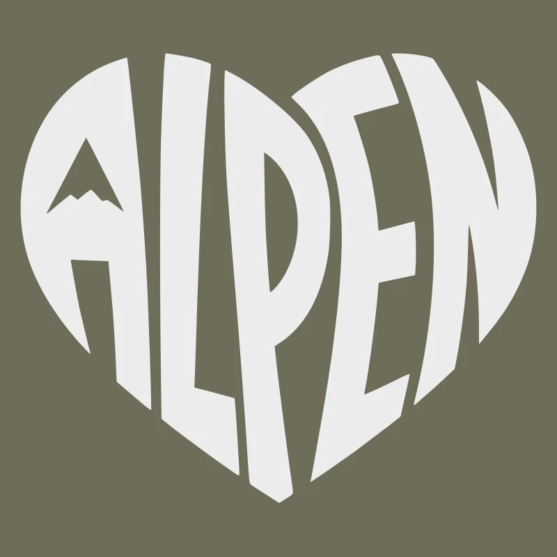 Alpen Herzdesign - Designfarbe variabel