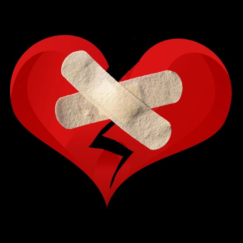 broken heart Broken heart with plaster
