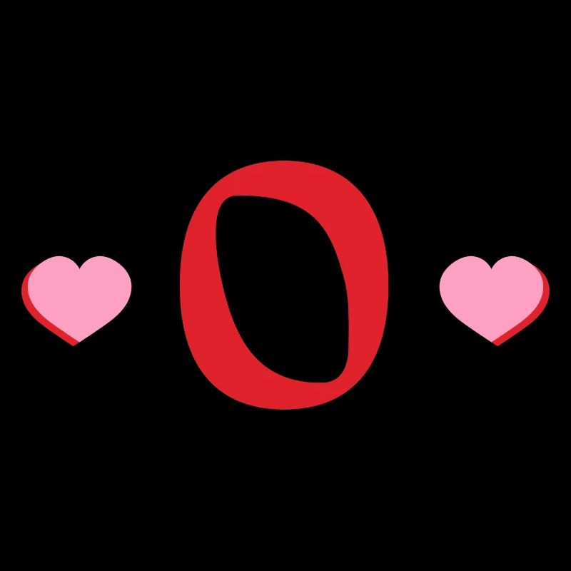 Letter o red hearts