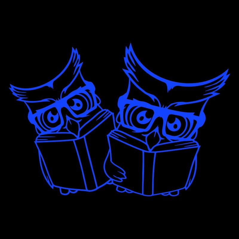 2 Owls Nerd Duo Geek Book Reading Eagle Owl Glasses Smart