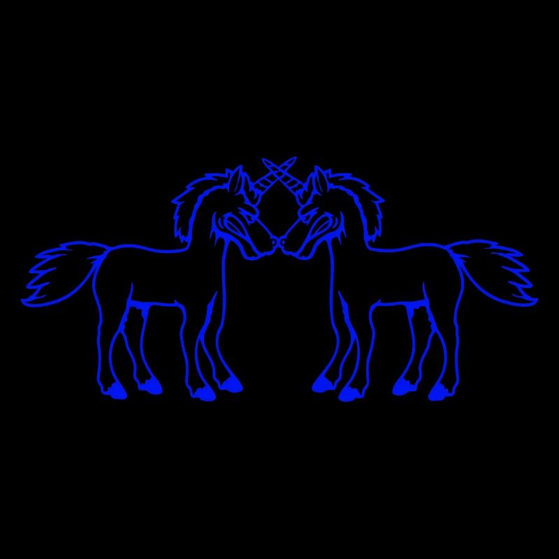 2 Unicorns Fight Evil Angry Attack Duel Team