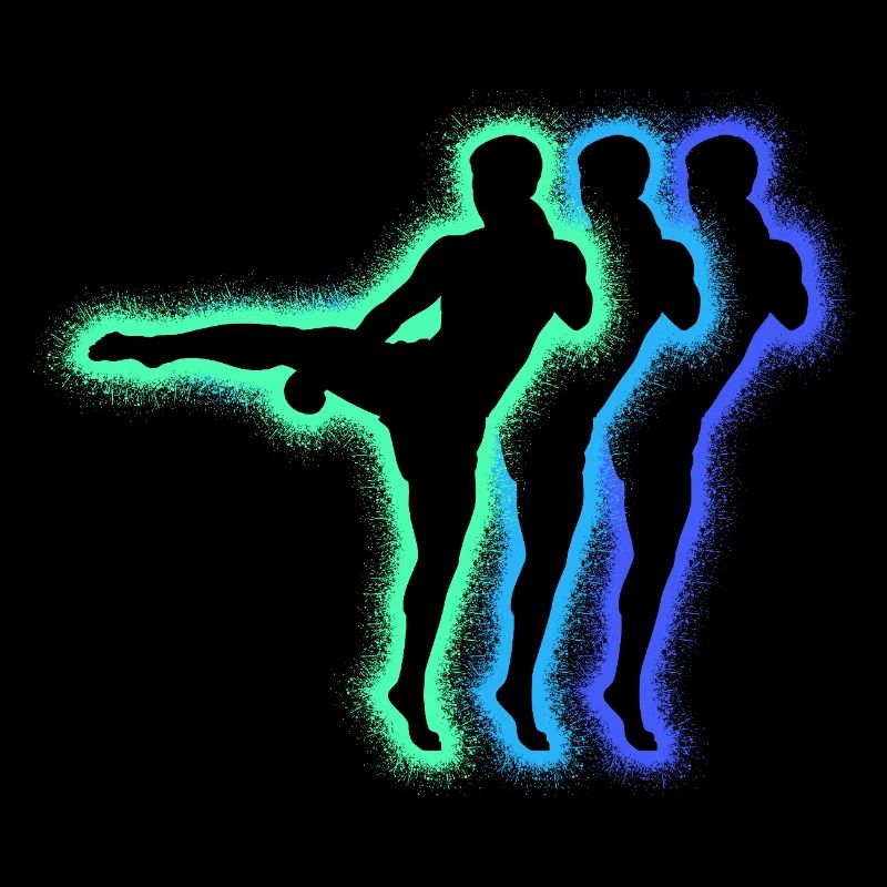Silhouettes de kickboxeurs de Muay Thai Kickboxing pour garçons