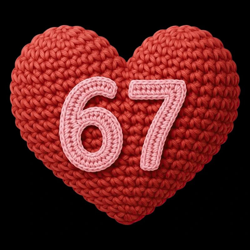 6 7 Meme Herz – Cute Knitted Edition