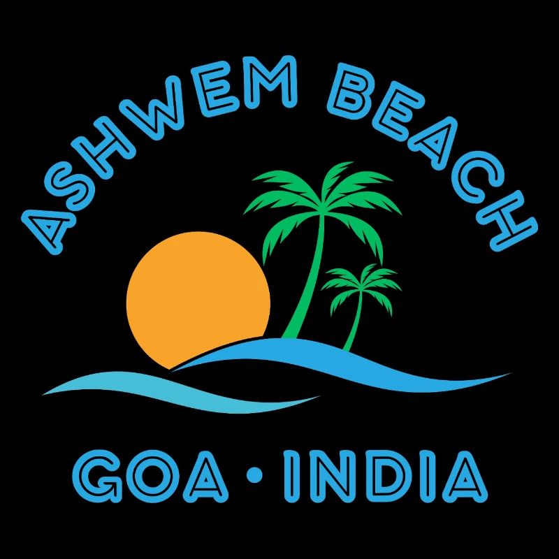 Palmier du coucher de soleil de Goa plage d’Ashwem