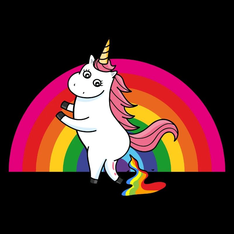 Kackendes Einhorn Regenbogen