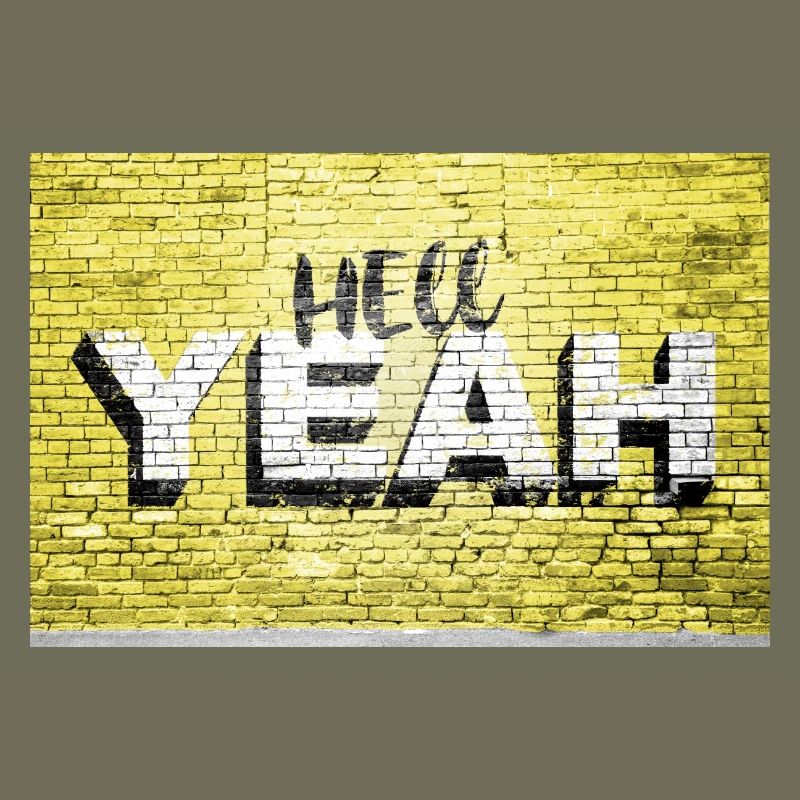 Oui graffiti de mur de briques