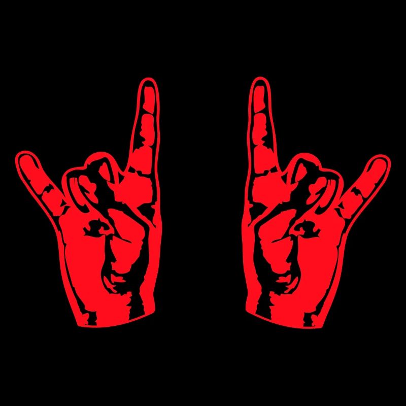 Cool Heavy Metal Hard Rock Hörner Finger Handgeste