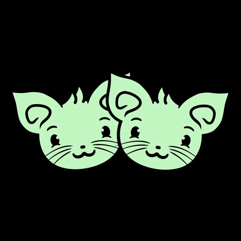 Deux chats heureux 2 amis Couple Équipe Couple