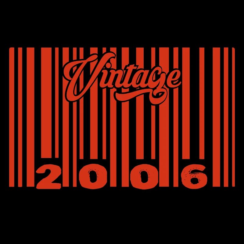 vintage 2006 né en 2006 19 ans bar code anniversai