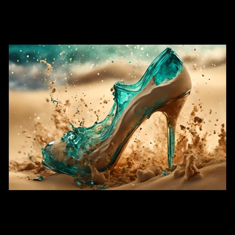 High Heel in the Desert Sand - AI