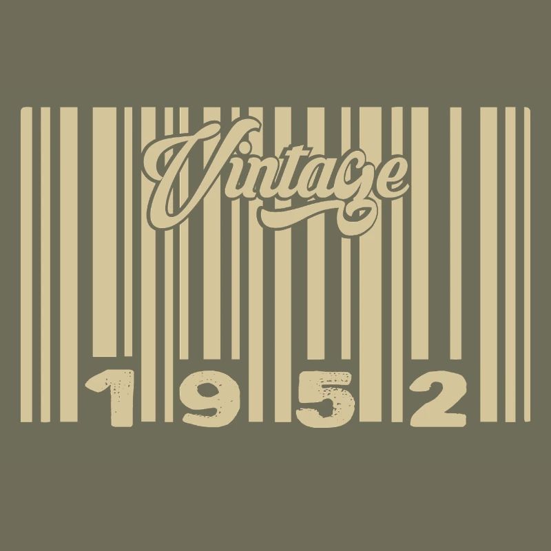 Vintage 1952 Barcode 1952: Year 2025.