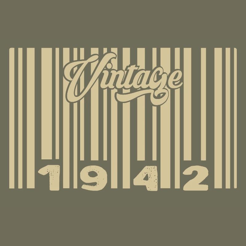 Vintage 1942 Barcode 1942: Year 2025.