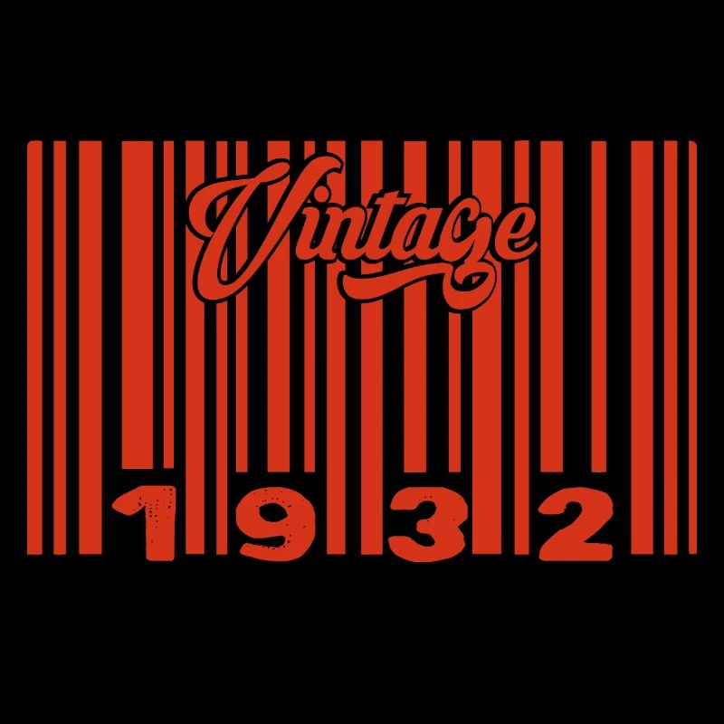 Vintage 1932 Born In 1932 93 Year Old Bar Code Anniversai