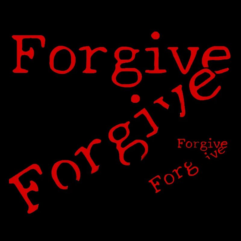 Le pardon en typographie rouge