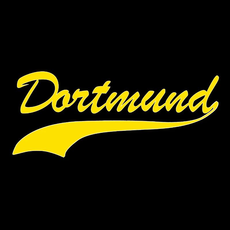 Dortmund lettrage rétro jaune