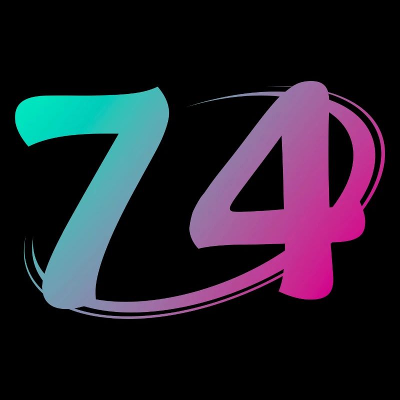 Numéro 74 multicolore