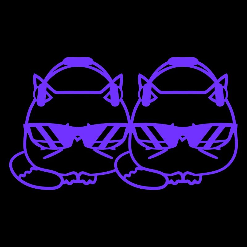 2 DJ Chats Équipe Amis Animaux Chaton