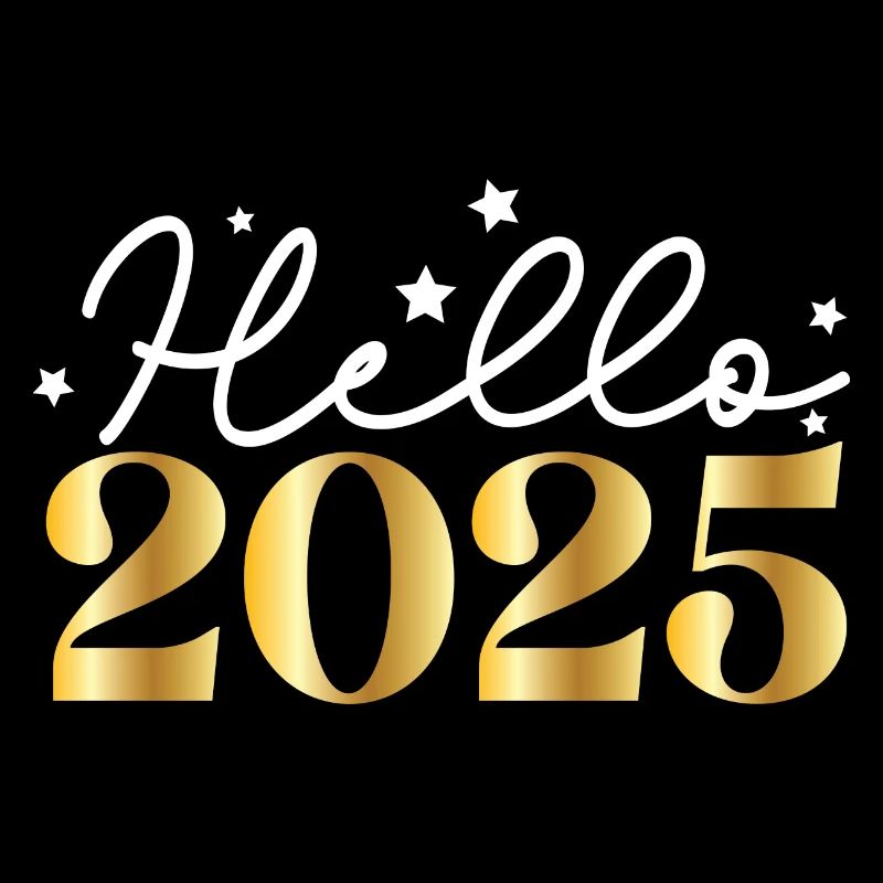 Hello 2025 – Spaßiges Silvester Design mit Sternen