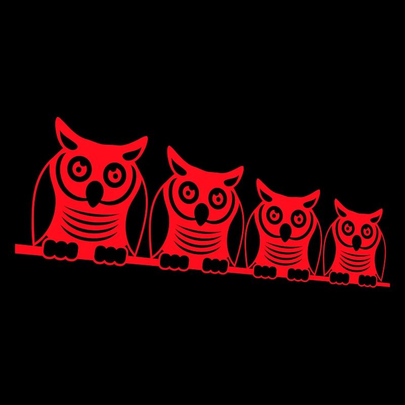 4 Eulen Vogel vier Freunde Reihe Uhu Crew Team süß