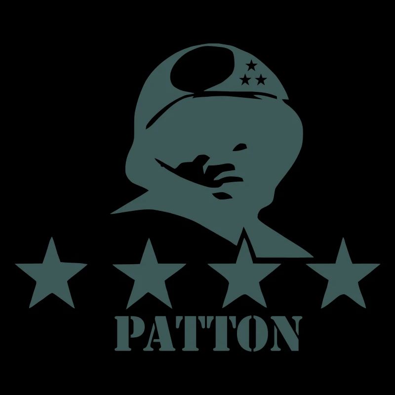 Iconic General Patton Silhouette with Stars