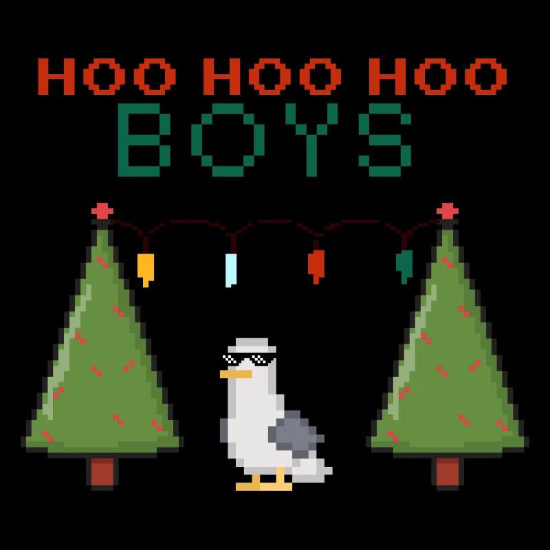 Pixel Seemöwe Weihnachts Boys