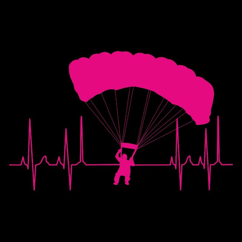 Paragliding, parachute, cardiogram