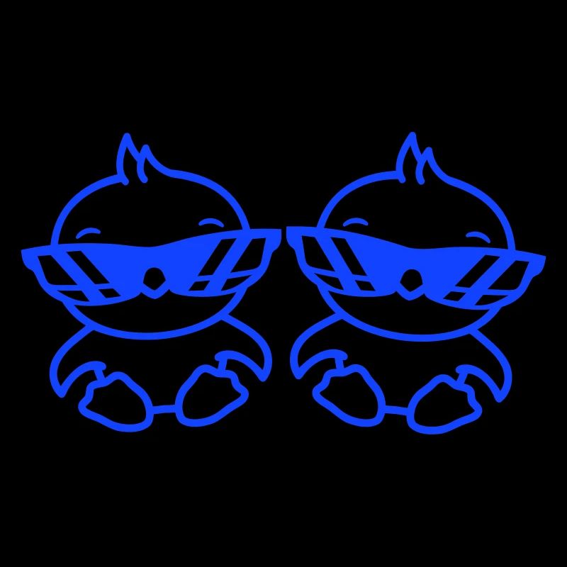 2 Vögel Sonnenbrille Cool sitzen zwei Freunde Crew