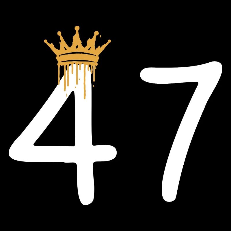 Couronne dorée sur le motif du numéro 47