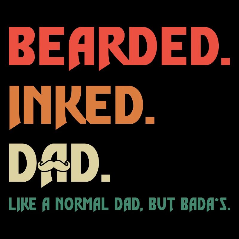 Bearded Inked Dad – Cooler Papa mit Bart T-Shirt